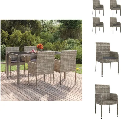 Produktbild von vidaXL Gartenstühle mit Kissen 4 Stk. Poly Rattan Grau -  Gartenstühle