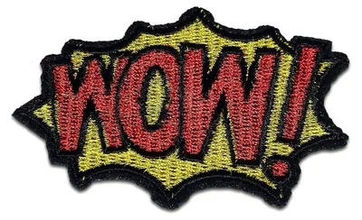 Produktbild von Wow! Comic Kinder - Aufnäher, Bügelbild, Aufbügler, Applikationen, Patches, Flicken, Zum Aufbügeln, Größe: 7,3 x 4,9 cm