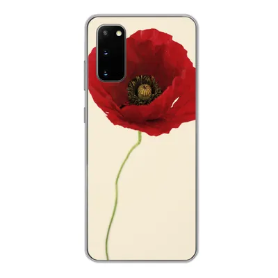 Produktbild von MuchoWow® Handyhülle Schutzhülle Hülle für Samsung Galaxy S20 Nahaufnahme einer roten Mohnblume Silikon Softcase Handy Hülle - Bild