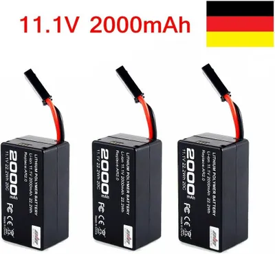 Image de pack de 3 batteries Li-Po 2000mAh 11.1V 20C 22.2Wh pour Parrot AR.Drone2.0 Quadcopter