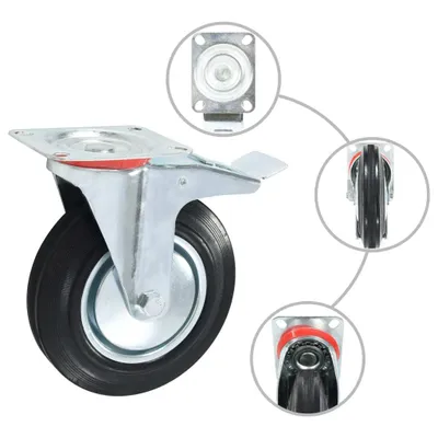 Image de vidaXL 12 pcs. Roulettes 200 mm