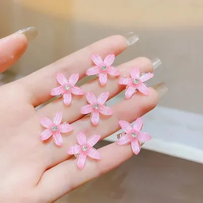 Produktbild von Haaraccessoires - Kleine Blumen-Haarspangen - Haarclips - Metalllegierung - Einheitsgröße - Rosa