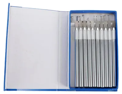 Produktbild von 10 Stück Edelstahl Wachsschnitzwerkzeuge in Stiftform für Bastelarbeiten und Kunsthandwerk