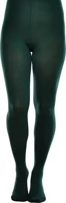 Produktbild von Aurellie Blickdichte und warm 60 DEN Mikrofaser Strumpfhose ohne Muster Flaschengrün S