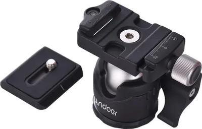 Image de Andoer mini rotule de table, support de rotule de trépied vidéo à 360 degrés avec plaque de fixation rapide et niveau à bulle pour appareil photo DSLR iPhone X 8 7 6S plus Samsung Galaxy GoPro Hero 6/5/4/3+
