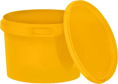 Image de BenBow Seau avec couvercle et poignée 0,5L Quantité : 1 pc, jaune  BSR, étanche à l'air, convient pour aliments,  BRC, anti-fuite