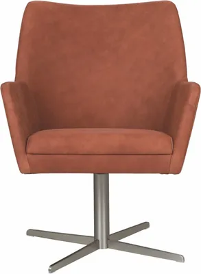 Produktbild von KAWOLA Drehsessel JELIA Sessel Leder cognac Fuß chrome