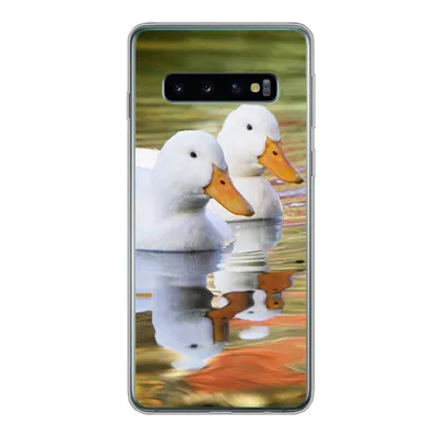 Produktbild von MuchoWow® Handyhülle Schutzhülle Hülle für Samsung Galaxy S10 Enten - Wasser - Spiegelung - Familie Silikon Softcase Handy Hülle - Handytasche
