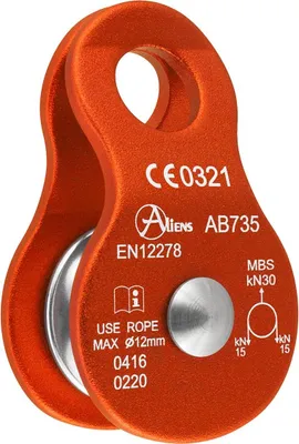 Umlenkrolle STANDARD PULLEY 30 kN von Aliens; orange; für Seile bis Ø 12 mm; mit maximaler Bruchlast von 30 kN.