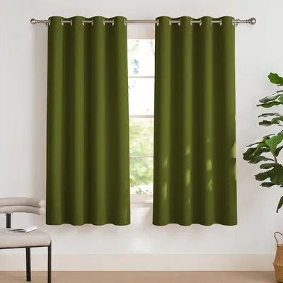 Produktbild von Verdunkelungsgardinen für Schlafzimmer und Wohnzimmer, 2 Stück, 175 x 140 cm, olivgrün