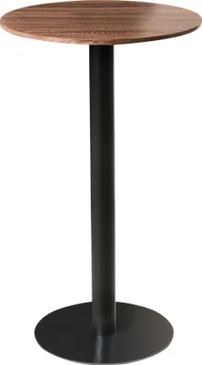 Zdjęcie produktu dla BELIANI Stolik kawowy ogrodowy czarna metalowa baza blat ciemny brąz i czarny 60 x 60 cm jedna noga nowoczesny rustykalny
