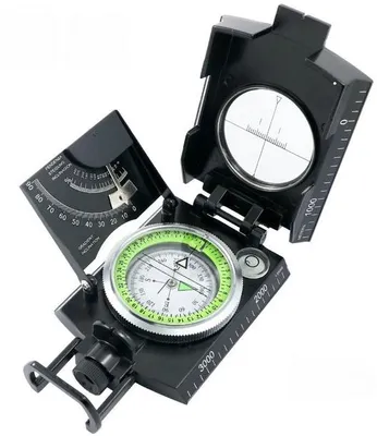 Productafbeelding van Professioneel, waterdicht kompas met inclinometer en waterpas, ideaal voor wandelen, bergbeklimmen, zeilen, verkennen en geologische onderzoeken - zwart