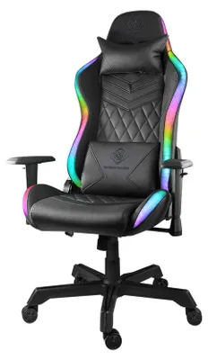 Produktbild von Deltaco GAM-080 Gamingstuhl Kunstleder m. RGB LED schwarz