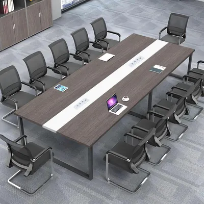 Obrázek produktu pro Konferenční stůl o rozměrech 200x80x74 cm s kabelovým vedením, určený do kanceláře a konferenční místnosti