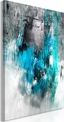 Produktbild von Modernes Wandbild Abstrakt 60x90 - 1 Teile Bilder Fotografie auf Vlies Leinwand Foto Bild Dekoration Wand Bilder Kunstdruck blau grau a-A-0534-b-a