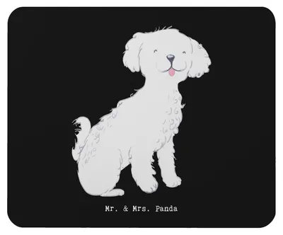 Produktbild von Mr. & Mrs. Panda Mauspad Bichon Frisé Lebensretter - Schwarz - Geschenk, mousematte, computer mousepad, pc, Mouse Pad