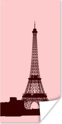 Produktbild von MuchoWow® Poster Eine Illustration des Eiffelturms in Rosa 20x40 cm - Plakat - Foto