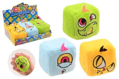 Productafbeelding van Johntoy Pluche langzaam terugkerende monstercube, knuffel, stressbal