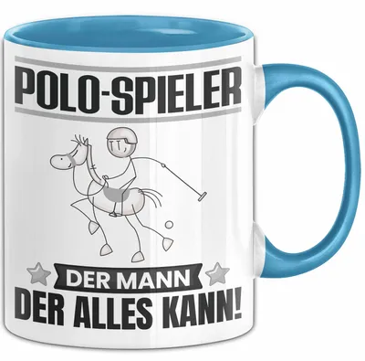 Produktbild von Polo-Spieler Tasse Geschenk für Polo-Spieler Der Mann Der Alles Kann Geschenkidee zum Geburtstag (Blau)