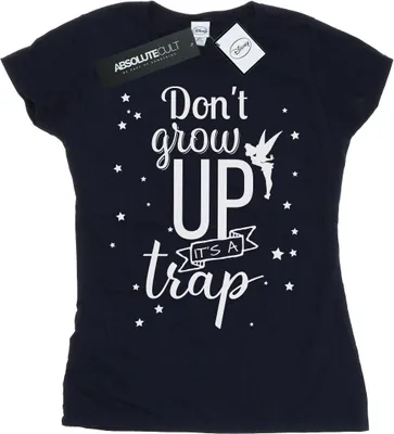 Produktbild von Tinkerbell - "Don´t Grow Up" T-Shirt für Damen BI1661 (M) (Marineblau)