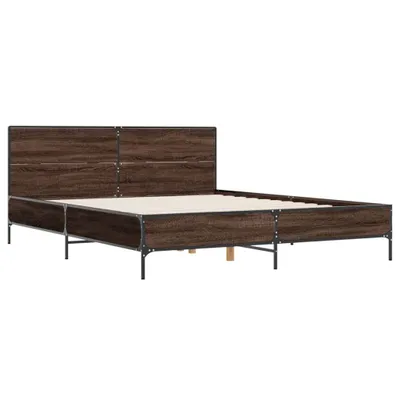 Produktbild von Bettgestell Braun Eichen-Optik 120x200 cm Holzwerkstoff Metall