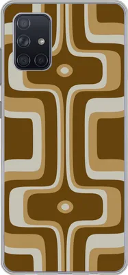 Produktbild von MuchoWow® Handyhülle Schutzhülle Hülle für Telefoonhoesje Samsung Galaxy A51 Retro - Design - Braun Silikon Softcase Handy Hülle - Schutzabdeckung