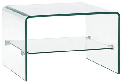 Produktbild von Couchtisch Glastisch mit Ablageboden 50 x 45 x 33 cm, Transparent