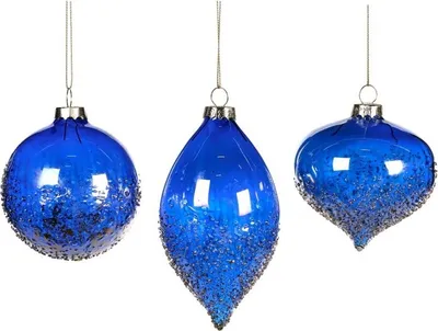 Produktbild von Goodwill Weihnachtskugel Glas Blau D 8 cm Vorteilsset Pro 3 Stück