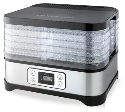 Productafbeelding van KitchenQuality Dörrautomaat: Voor het drogen van fruit, vlees en kruiden. 5 plateaus, 260 watt, met timer