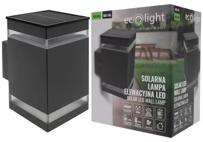 Obrázek produktu pro Solární Světlomet Na Stěnu Led Ip44 Soe-14S, Černá/Šedá