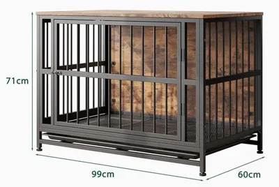 Produktbild von Hundebett-Möbel für große Hunde, Hundehütte mit 2 Türen, stabiler Beistelltisch und Hundehütte für den Innenbereich, abnehmbar, ideal für Wohnungen