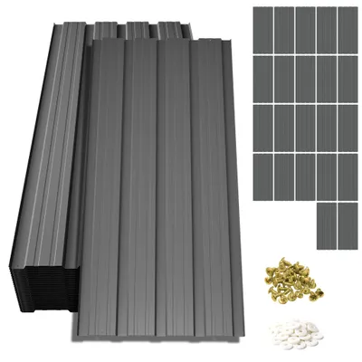 Produktbild von 22x Trapezblech 108cm x 42.6cm = 10.12 m² Dachblech für Gerätehaus Carport Grau verzinkt Profilblech Wandblech Dachblech Wellblech Dachplatten