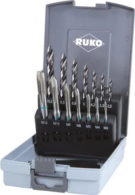 Produktbild von RUKO Maschinengewindebohrer-Satz HSS in Kunststoffkassette - 14 tlg. - 259048RO
