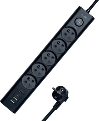 Zdjęcie produktu dla Listwa zasilająca MORRE M408 - 5 gniazd, 2xUSB-C 15W, 2xUSB-A 12W 1,5m