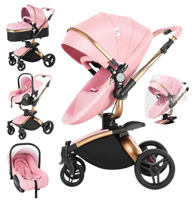 Obrázek produktu pro Kočárek, přeprava batolat, funkce 3 v 1, kompaktní skládací konstrukce, HR005-Rosa-T