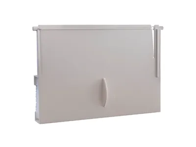 A light gray skimmer flap or weir for a pool skimmer, shown against a white background.