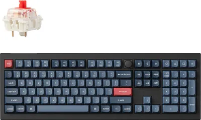 Zdjęcie produktu dla Keychron V6 Max, Przewodowy i Bezprzewodowy, USB + RF Wireless + Bluetooth, Mechaniczna, QWERTZ, RGB LED, Czarny, Szary