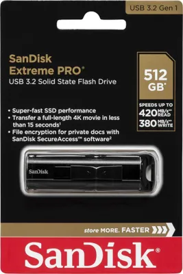Produktbild von SanDisk Extreme PRO® USB 3.2 Solid State Flash-Laufwerk 512 GB