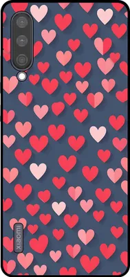 Produktbild von Smartphonica Telefon Fall fit für Xiaomi Mi A3 mit rosa und roten Herzen Impressum - TPU Backcover Fall mit rosa und roten Herzen Design