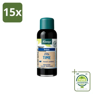 Productafbeelding van 15 x Kneipp Badolie Me-Time - Patchouli & Sandelhout - 100 ml - Grote verpakking - 15 stuks