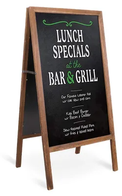 Zdjęcie produktu dla Dwustronna drewniana tablica menu 50 x 100 cm na zewnątrz