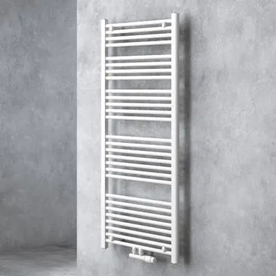 Produktbild von doporro Design Badheizung 140x60cm Weiß Röhrenheizkörper Horizontal Mittelanschluss Bad-Heizkörper Ohne Heizstab RHE