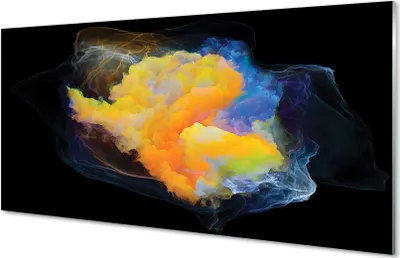 Imagen del producto de Cuadros de vidrio, 140x70 cm, arte mural, fractales de colores