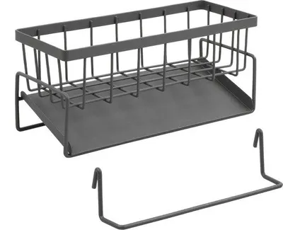 Image de Organisateur pour évier en acier inoxydable avec porte-serviettes et boîte de rangement