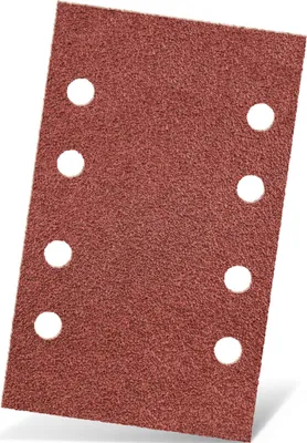 Produktbild von MENZER Red Klett-Schleifblätter, 133 x 80 mm, 8-Loch, f. Schwingschleifer, Normalkorund (50 Stk.) K80