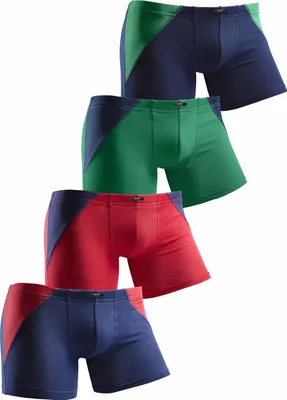 Produktbild von H.I.S. Boxer Boxershorts für Jungen 4 -teilig marine-grün, grün-marine, rot-marine, marine-rot Größe 182