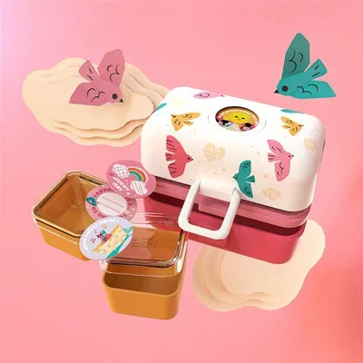 Immagine prodotto di PEUGEOT Lunchbox BIRDS LBH 16x9x10.50 cm rosa