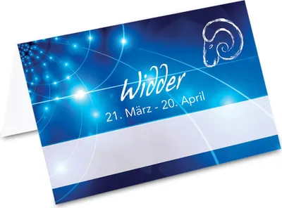 Produktbild von PRICARO Tischkarten Sternzeichen "Widder", 40 Stück