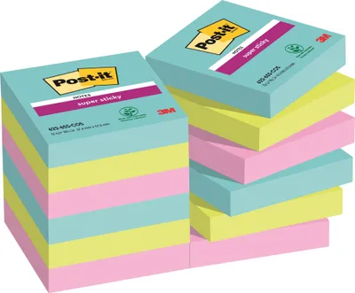 Immagine prodotto di Post-It 622-12SS-COS pouch autoadesiva Quadrato Blu, Verde, Rosa 90 fogli Autoadesivo