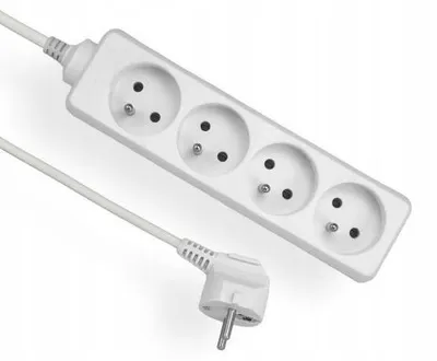 Produktbild von Verlängerungskabel mit Erdung, weiß, 4 Steckdosen, 3m OMY 3x1 Elgotech EPS-403